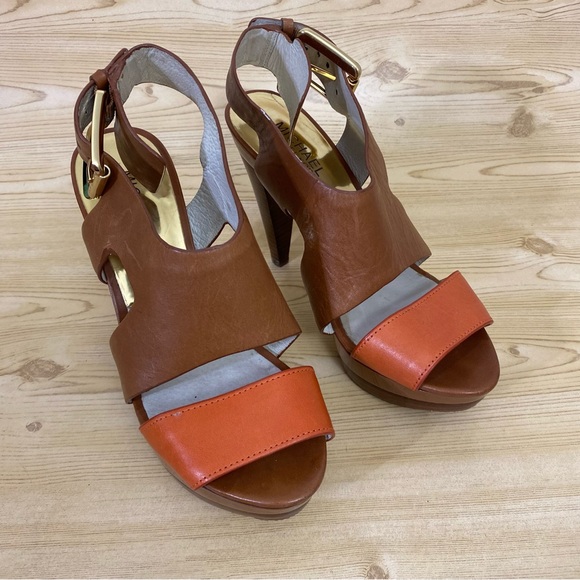 Michael Kors Ankle Strap Open Toe Platform Heeled Sandals Womens Shoes 8.5 M - Picture 3 of 12
